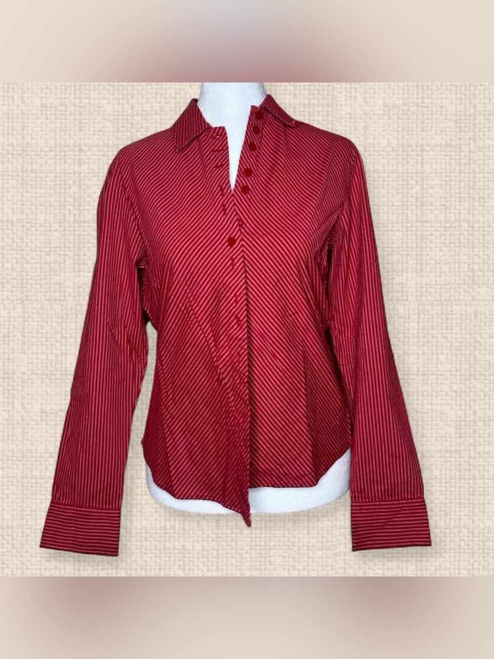 Marsh Landing Red Stripe Button-Down Shirt